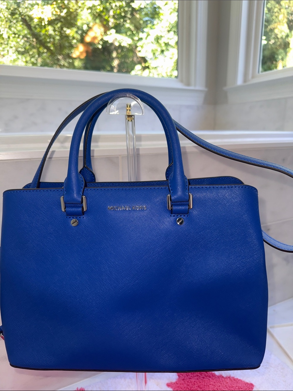 Michael Kors Royal Blue Saffiano Leather Satchel New!